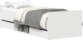 vidaXL Cadru de pat cu tăblie de cap/picioare, alb, 90x190 cm