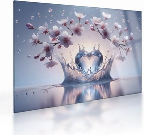 Tablou pe sticlă - Inimă de diamant (70x50 cm)