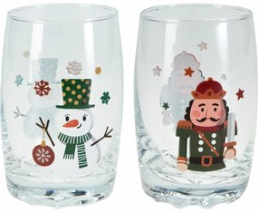 Set de 2 pahare de Crăciun Om de zăpadă șiSpărgătorul de nuci 250 ml