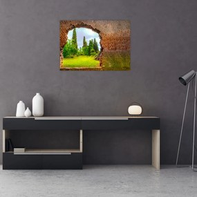 Tablou pe sticlă - Grădina Edenului (70x50 cm)
