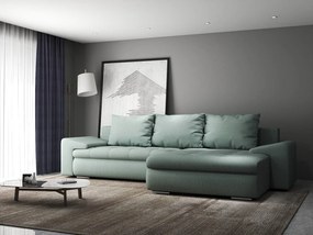 Colțar extensibil dumonde cu ladă de depozitare si sezut confortabil din spuma high-density, Leonardo Enjoy Mint 260x185 cm II