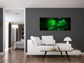 Tablou - abstracție verde (120x50 cm)