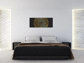 Tablou abstracției aurii (120x50 cm)