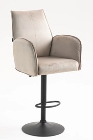 HR280W Scaun Latte din Catifea cu Bază Neagră