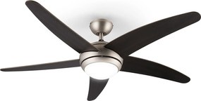 Klarstein Bolero, 55W, ventilator de tavan cu lampă, 134 cm, brațe din lemn de nuc, telecomandă