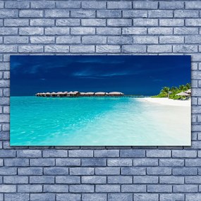 Tablou pe panza canvas Sea Beach Peisaj Albastru Alb