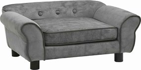 vidaXL Canapea pentru câini, gri, 72x45x30 cm, pluș