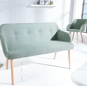 Bancheta tapitata cu brate si picioare din lemn Scandinavia, lime A-37928 VC