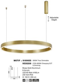 Lustra LED dimabila design circular MOTIF D-100cm