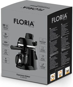Espressor Floria ZLN9358 Negru, putere 800W, presiune de 3.5 bari, usor de curatat