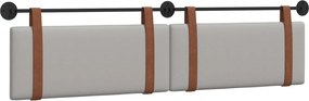 vidaXL Cap de pat suspendat Simplu Gri nori 210 x 55 x 5 cm PU antic