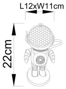 Lampă LED RGB de masă Globo 28084 COSMO LED/6W/5V alb astronaut