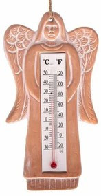 Termometru din ceramică Îngerul Suzane, maro, în. 18 cm
