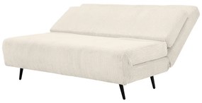 Canapea crem extensibilă cu tapițerie din catifea reiată 140 cm Mallory – Støraa