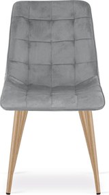 Scaun de masa SPLIT VELVET, gri deschis
