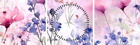 Tablou - Acuarelă pajiște (cu ceas) (90x30 cm)