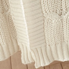 Pătură albă/bej tricotată 130x170 cm Chunky Marl Knit – Catherine Lansfield