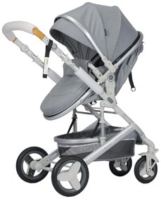 Carucior nou nascuti 3 in 1 NOVOKIDS™ 5300, Cu geanta bebe, Cadru Aluminiu, Amortizoare, Roti din cauciuc plin AVE, Landou, Scoica auto, Spatar