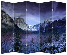 Paravan - Peisaj montan iarna (210x170 cm)