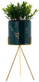 Ghiveci ceramic EMMA 32,5x13 cm verde/auriu