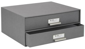 Organizator cu 2 sertare pentru documente Bigso Box of Sweden Birger, 33 x 22,5 cm, gri închis