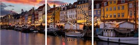 Tablou - Nyhavn, Copenhaga (cu ceas) (90x30 cm)