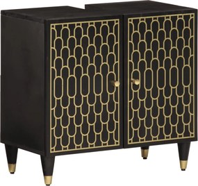 vidaXL Dulap pentru chiuveta de baie, 62x33x58 cm, lemn masiv de mango