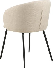 MAZZONI EXPORT CLARA Bej (material Basel 24)/picioare negre - SCAUN MODERN ADÂNC TAPIȚAT PENTRU SALON/LIVING/BIROU LOFT