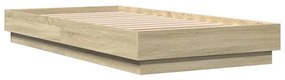 839639 vidaXL Cadru de pat, stejar sonoma, 75x190 cm, lemn prelucrat