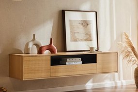 Comoda TV suspendata LOFT 150cm natur/ negru