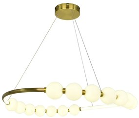 Lustra Led Cu Telecomanda, 3 Tipuri De Lumina, Inaltime Reglabila, 48W, Gold