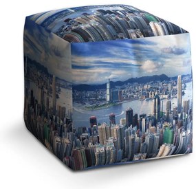 Taburet Cube oraș cu zgârie-nori, albastru