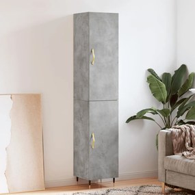 vidaXL Dulap înalt, gri beton, 34,5x34x180 cm, lemn prelucrat