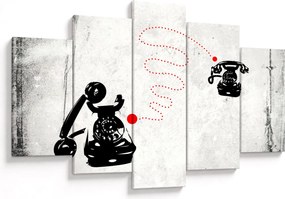 Tablou - Desen de telefon în stilul lui Banksy (150x105 cm)