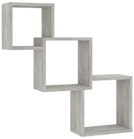 800274 vidaXL Rafturi de perete, cub, gri beton, 68x15x68 cm, lemn prelucrat