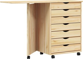 vidaXL Sertar Mobil cu Birou MOSS Lac transparent 105,5 x 39 x 74,5 cm