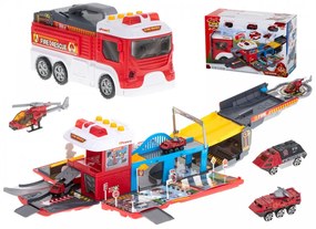Camion de pompieri transportator de camion pliabil parc auto de pompieri + accesorii
