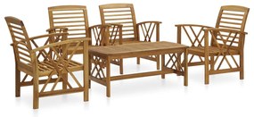 3057986 vidaXL Set mobilier de grădină, 5 piese, lemn masiv de acacia