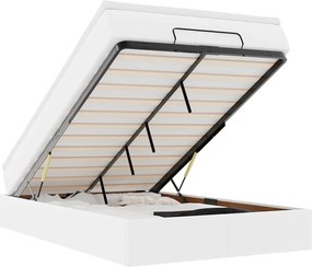 vidaXL Cadru de pat otoman cu saltea alb 120x200cm piele artificială