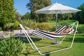 Deuba Plasa balansoar cu cadru metalic 200x80 cm - crem/negru