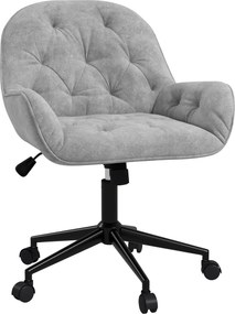 Vinsetto Fotoliu de birou, fotoliu de birou din catifea cu scaun pivotant la 360° reglabil în înălțime, 60 x 61 x 81-91 cm, gri deschis | Aosom Romania