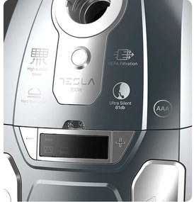 Aspirator cu sac Tesla BG600G, 700W, 3 litri, Filtru lavabil HEPA, 61 dB, Gri