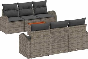 vidaXL Set de canapele pentru grădină 7 pcs Gri poliratan