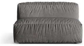 Modul pentru canapea modulară gri cu tapițerie din catifea (de mijloc) Martina – Micadoni