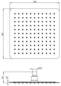 Coloana de dus cu baterie termostatata, culoare negru mat, Deante Negru mat