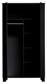 Șifonier negru din lemn de pin 111x202 cm Ties – WOOOD