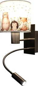 Brilagi - Lampă LED flexibilă BOBO 1xE27/25W/230V + LED/3W, crom mat/alb/cu motive animale