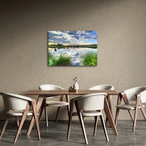 Tablou cu lac și trestie (70x50 cm)