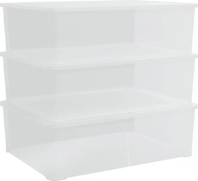 vidaXL Cutii de depozitare din plastic, 3 buc., 25 L, stivuibile