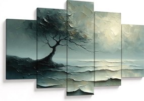 Tablou - pictură în ulei de un copac cu oceanul (150x105 cm)